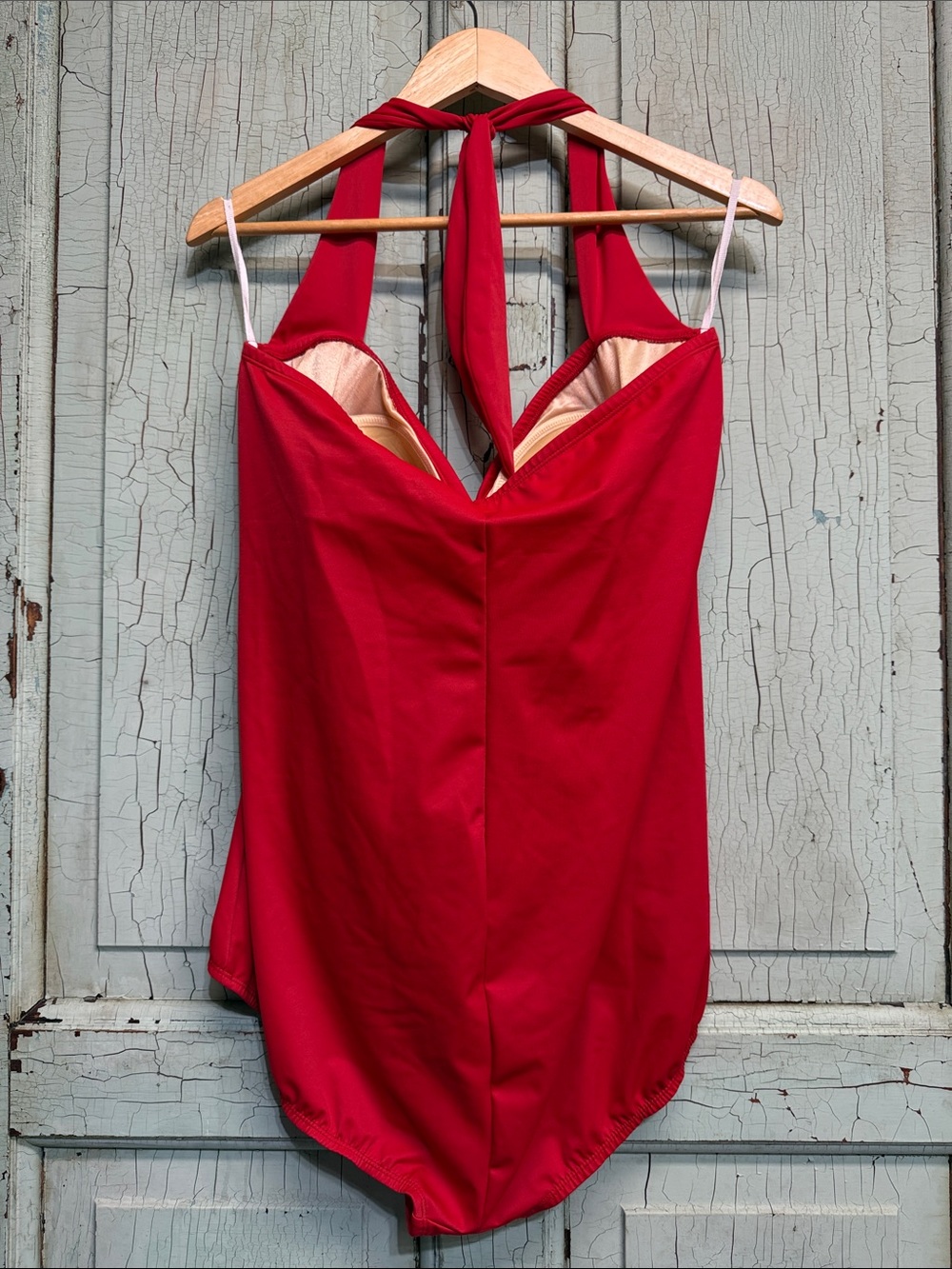 Ruby Ribbon ‘Riviera’ Classic Red Halter One-Piece Swimsuit - Picture 6 of 9